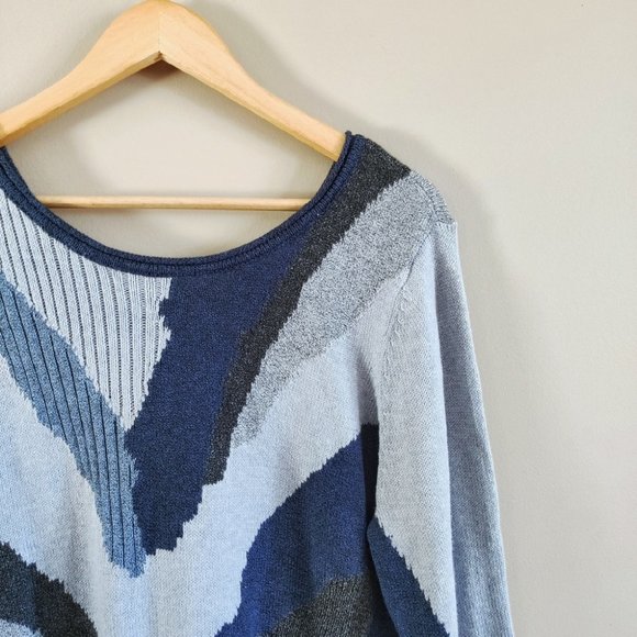 Nic+Zoe Party City Zipper Versatile Sweater Blue - Picture 9 of 12